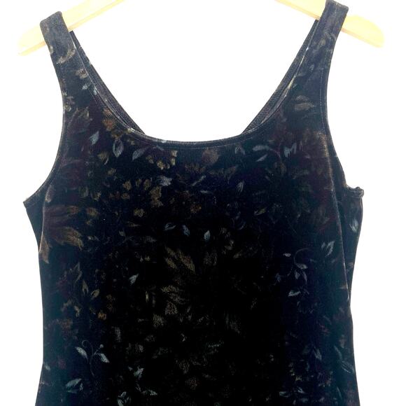 Vintage Y2K All That Jazz Black Floral Velvet Maxi Pencil Dress Sz M 90s Grunge - Picture 6 of 11